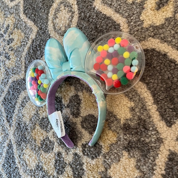 Disney Pixar Up Minnie Mouse Ears Headband Blue Cloud Grape Soda Pom Pom House - Picture 5 of 6